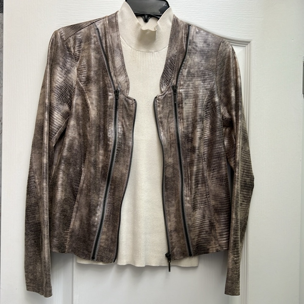 Women’s Snakeskin Moto Jacket Top